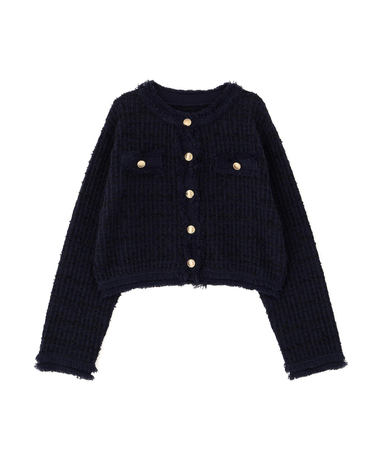 ツィードニットカーディガン