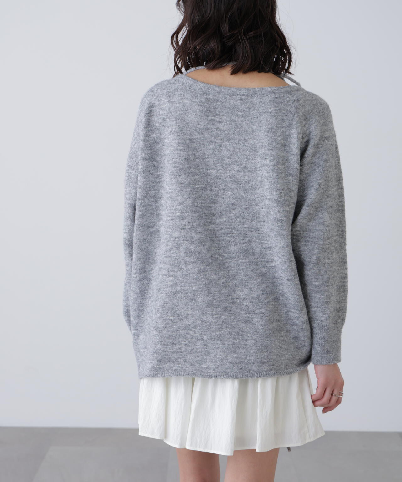 ワンショルルーズニット