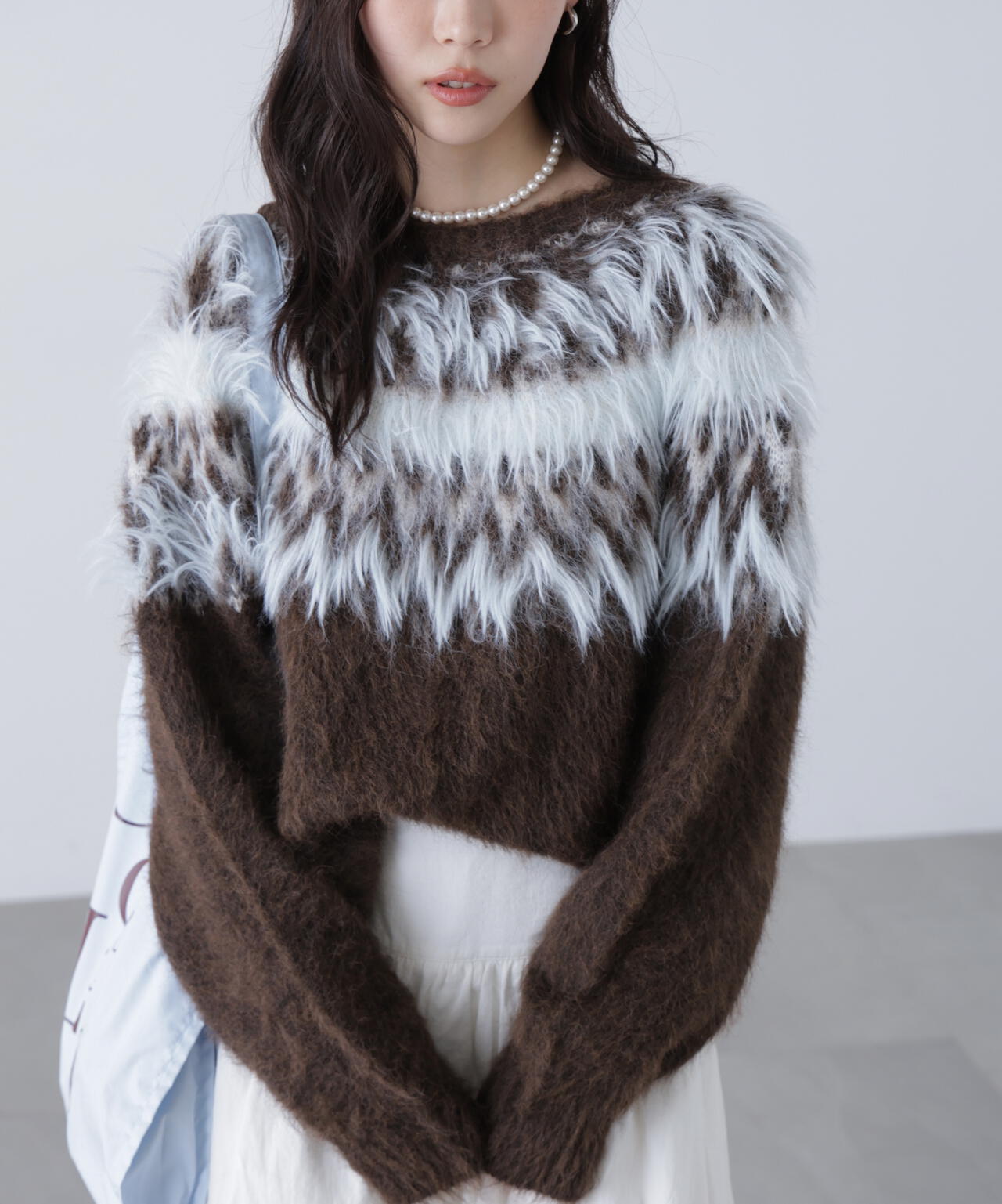 前後2WAYノルディック柄リボンカーディガン