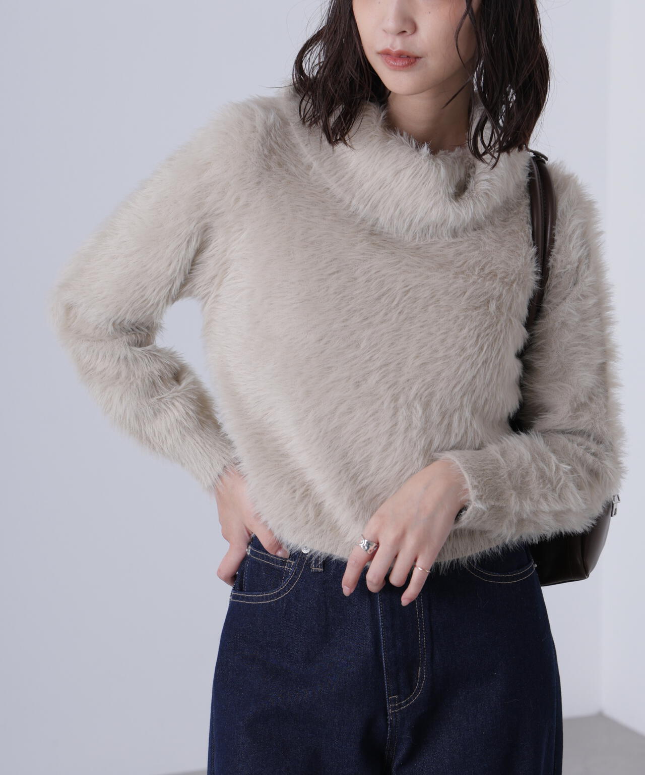 〈MFM〉シャギータートルニット