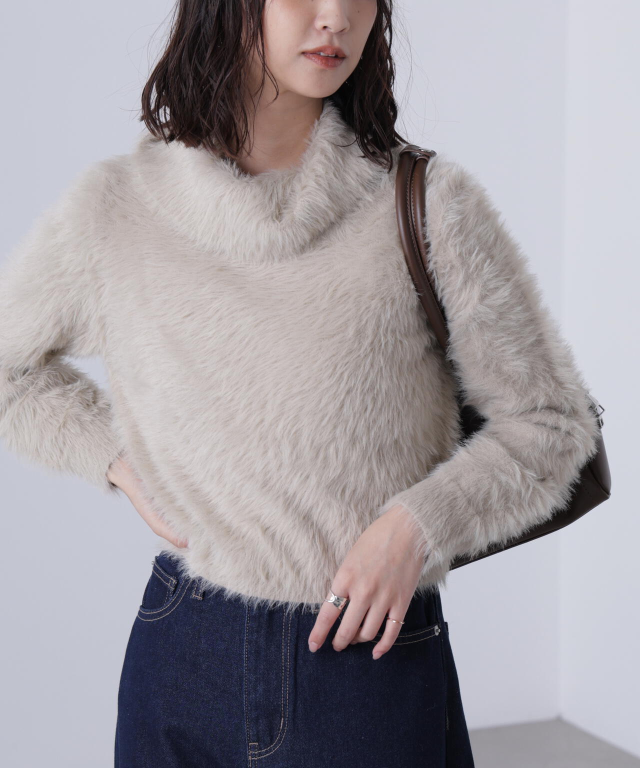 〈MFM〉シャギータートルニット