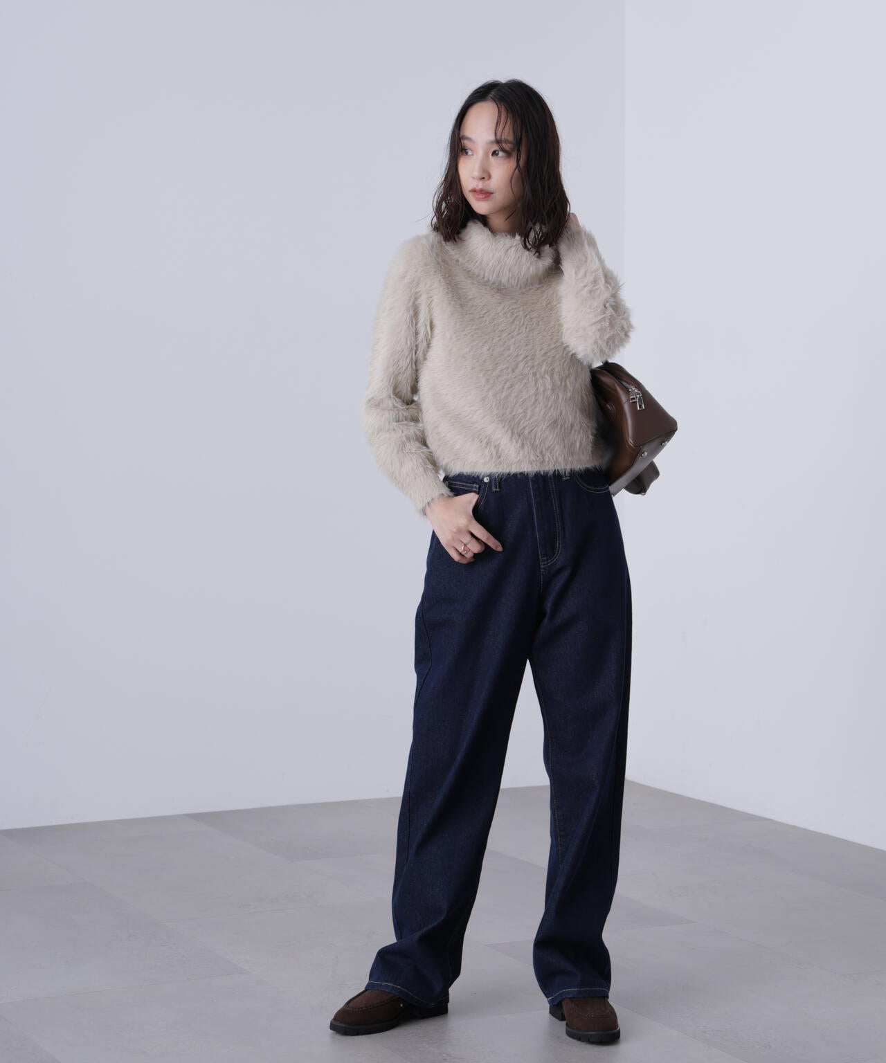 〈MFM〉シャギータートルニット