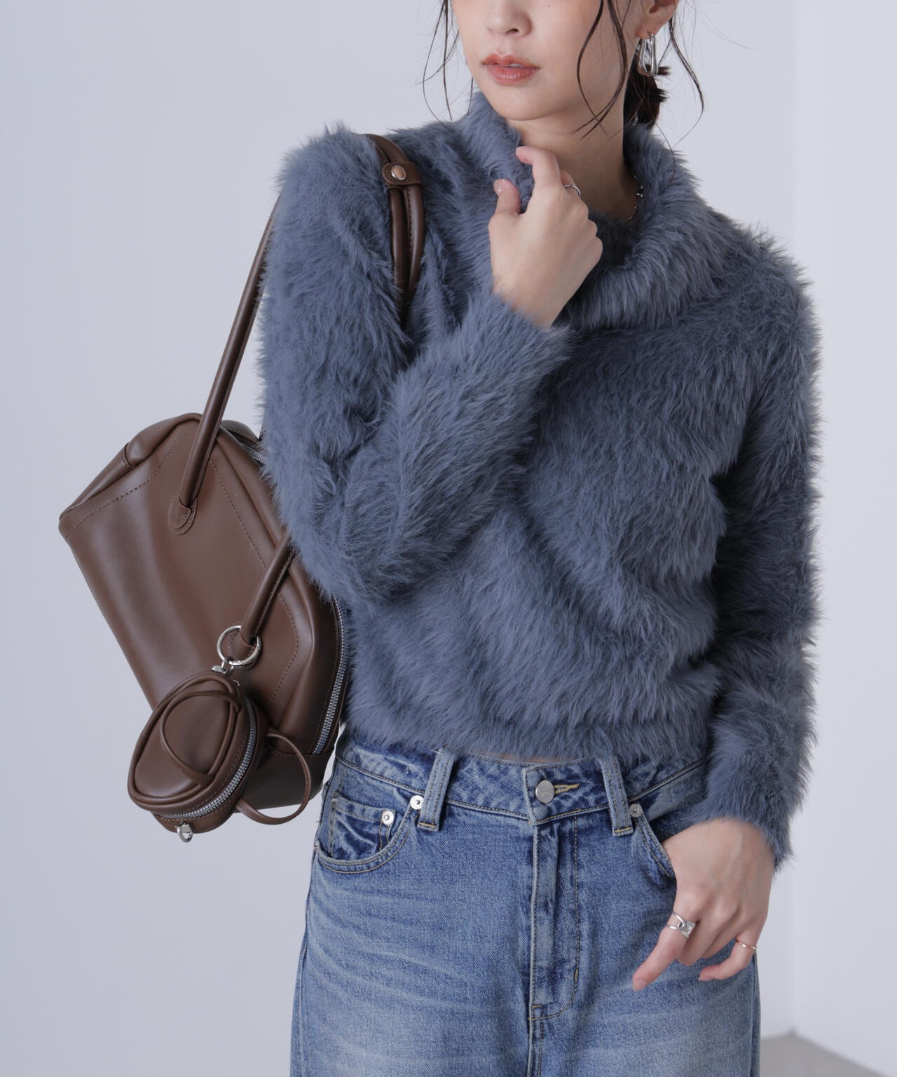 〈MFM〉シャギータートルニット