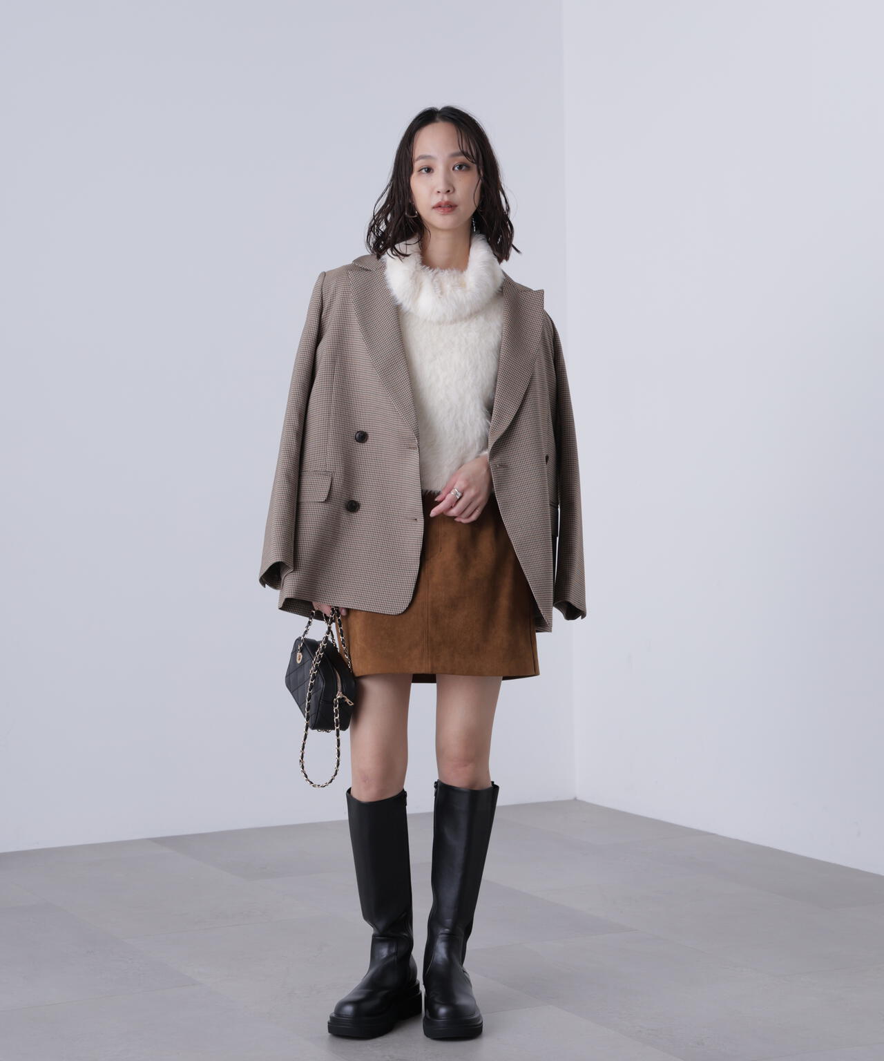 〈MFM〉シャギータートルニット