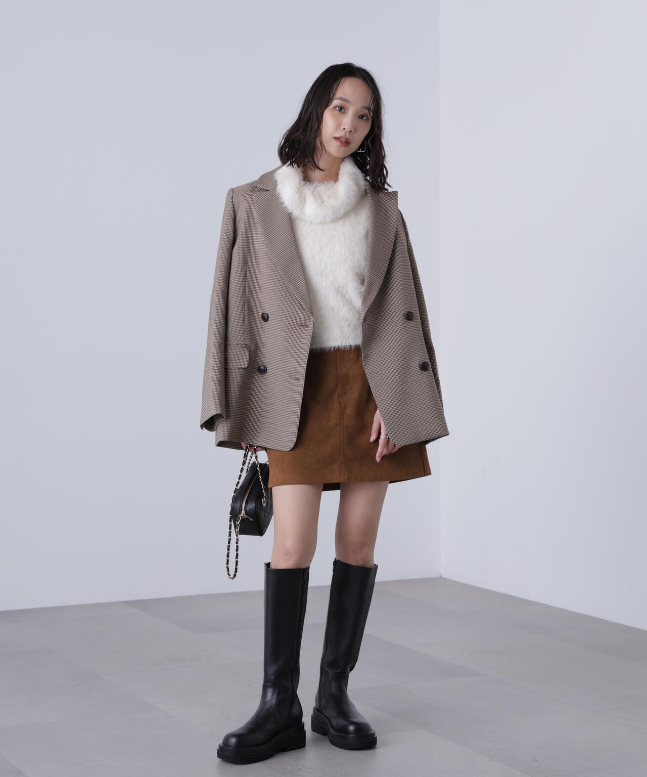 〈MFM〉シャギータートルニット