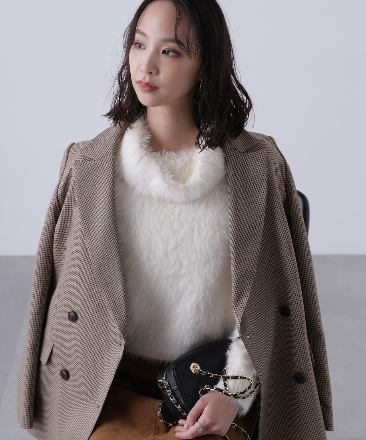 〈MFM〉シャギータートルニット