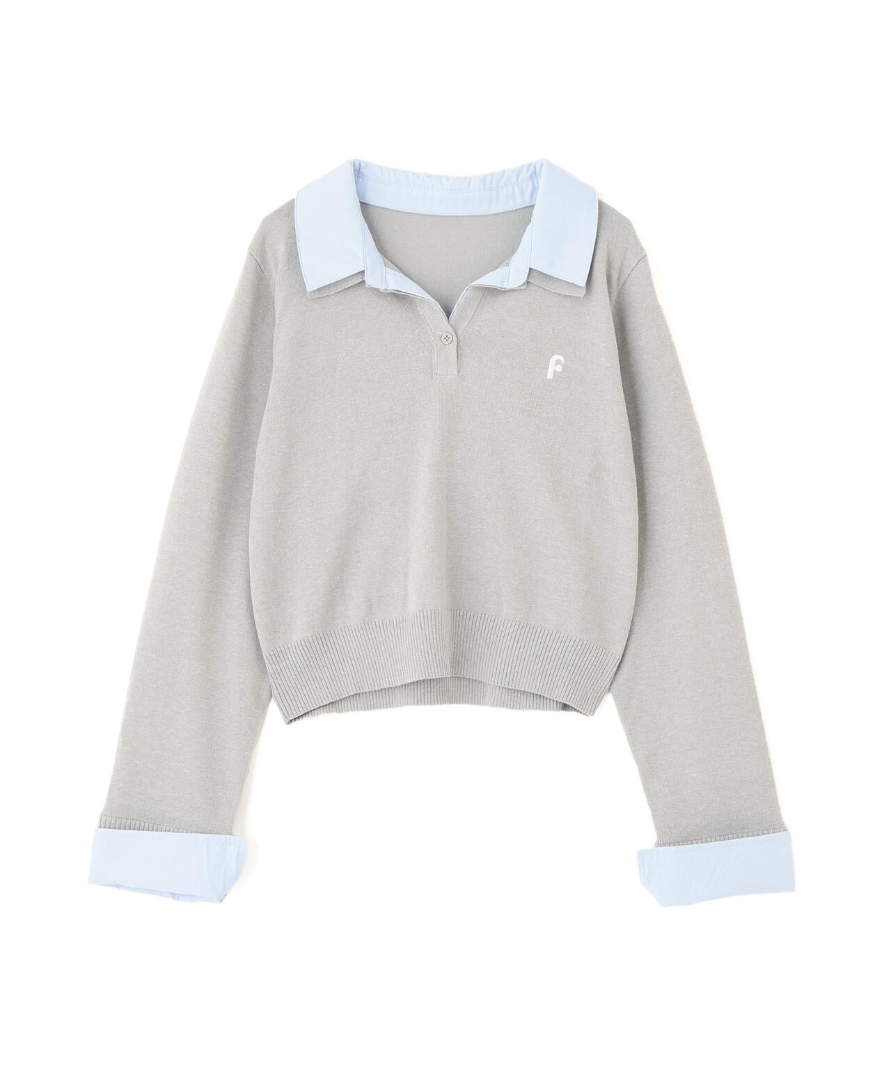 【WEB限定】衿付きレイヤード風ポロニット