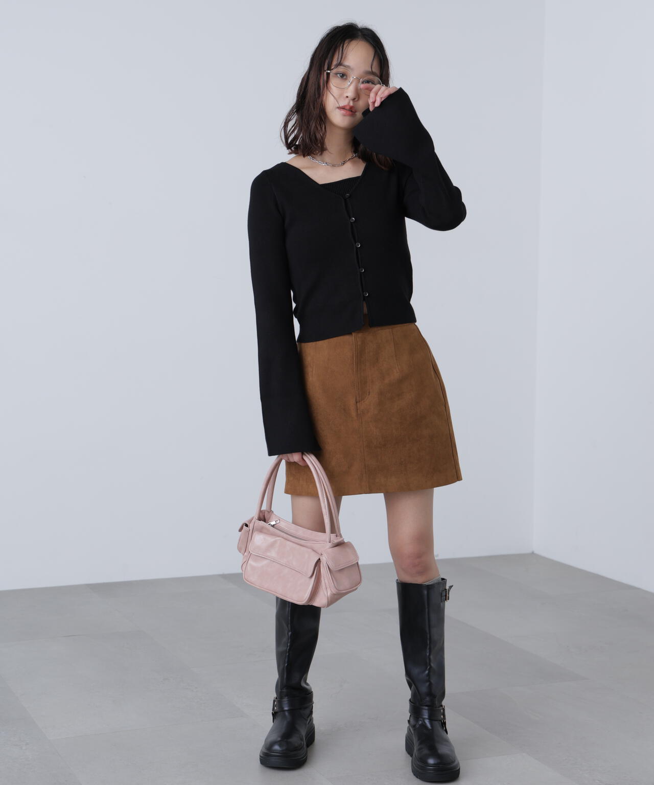 キャミレイヤードニットカーディガン