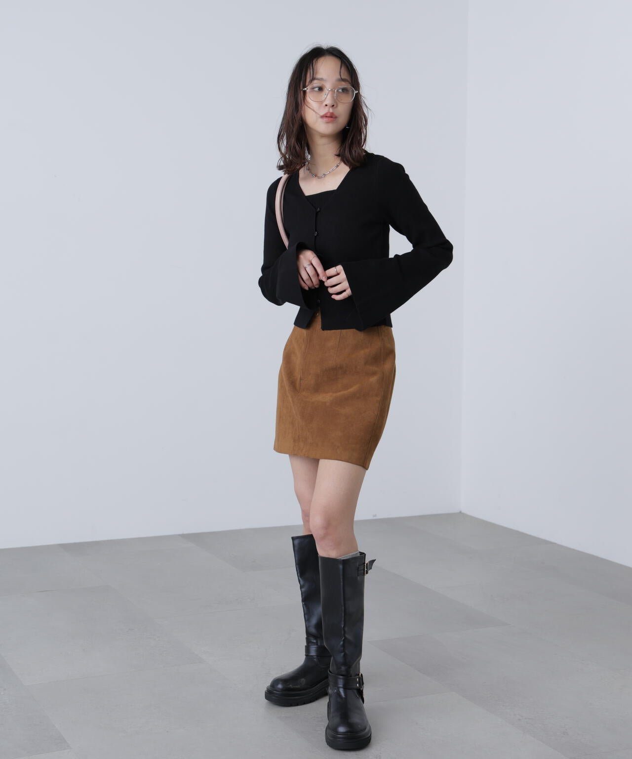 キャミレイヤードニットカーディガン