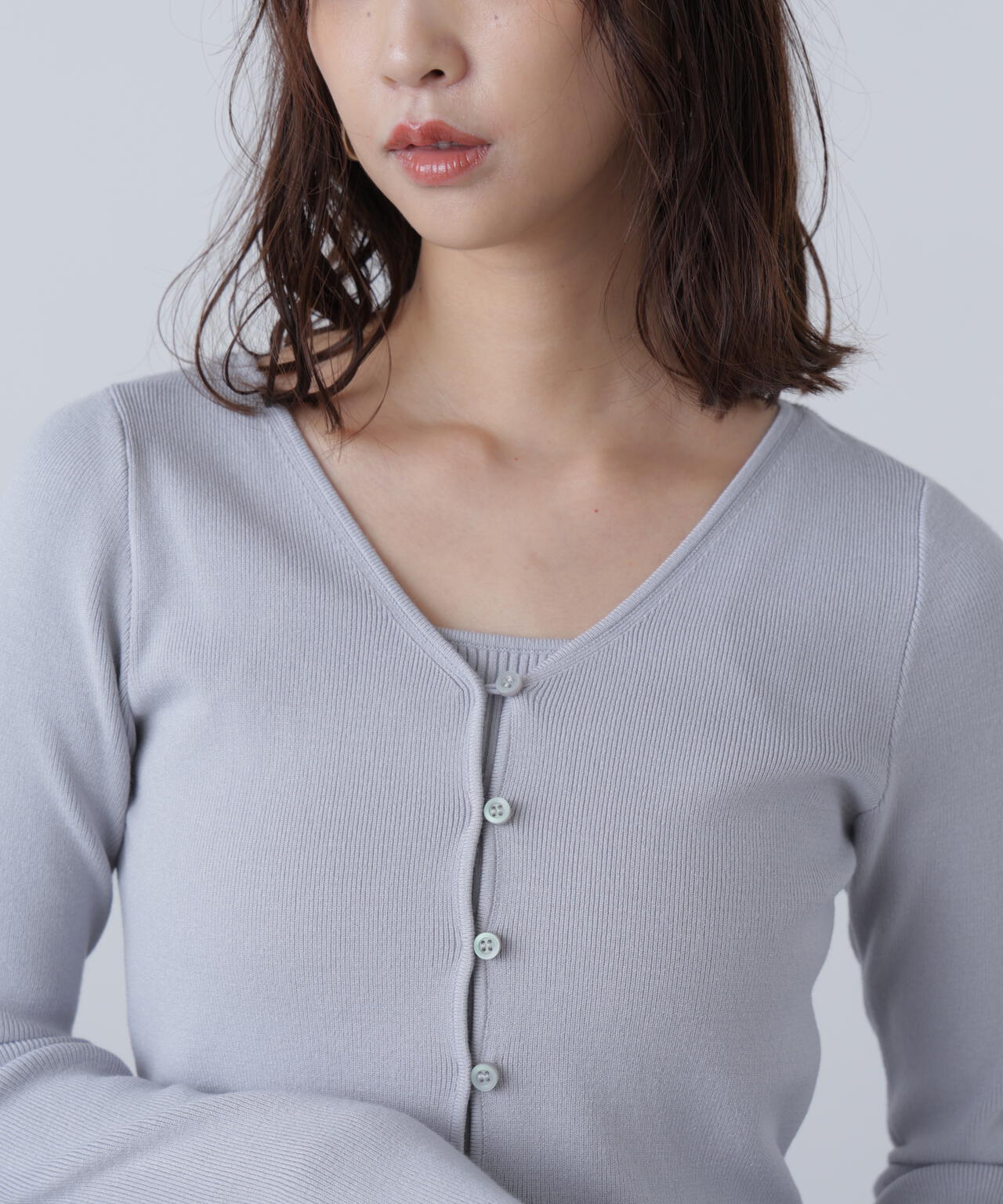 キャミレイヤードニットカーディガン