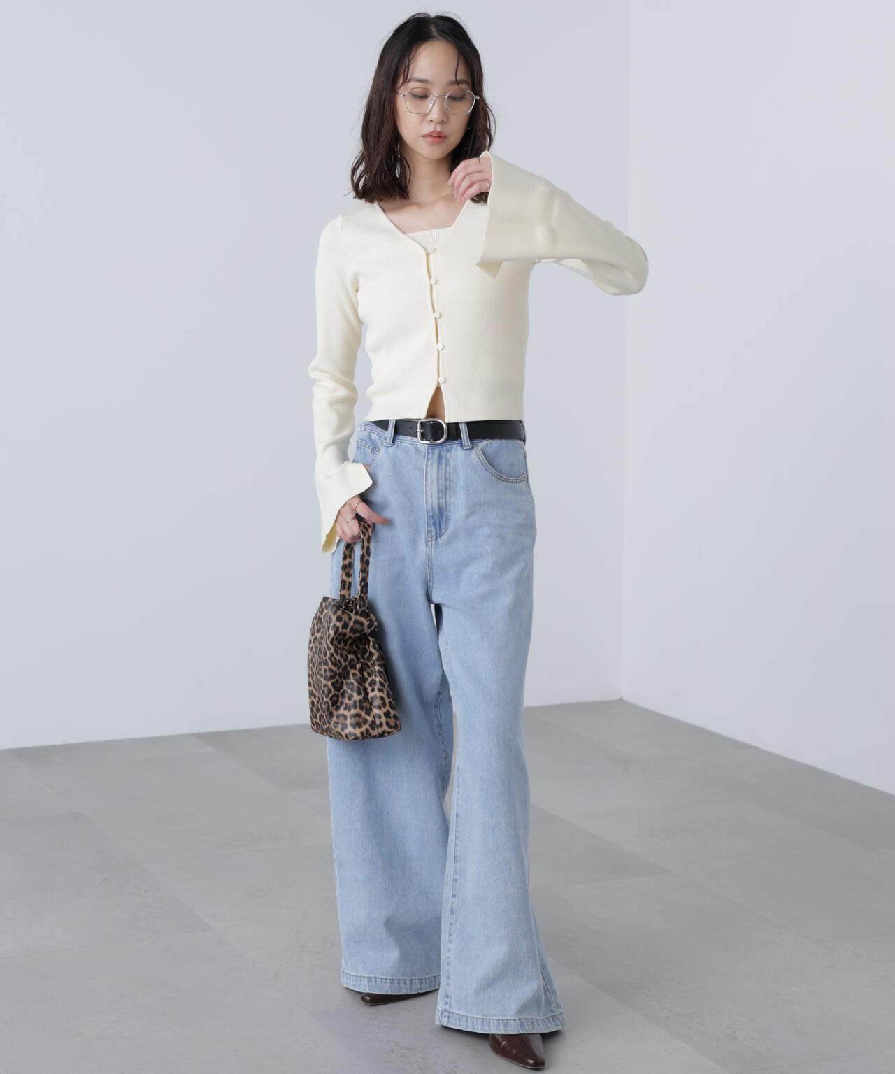 キャミレイヤードニットカーディガン