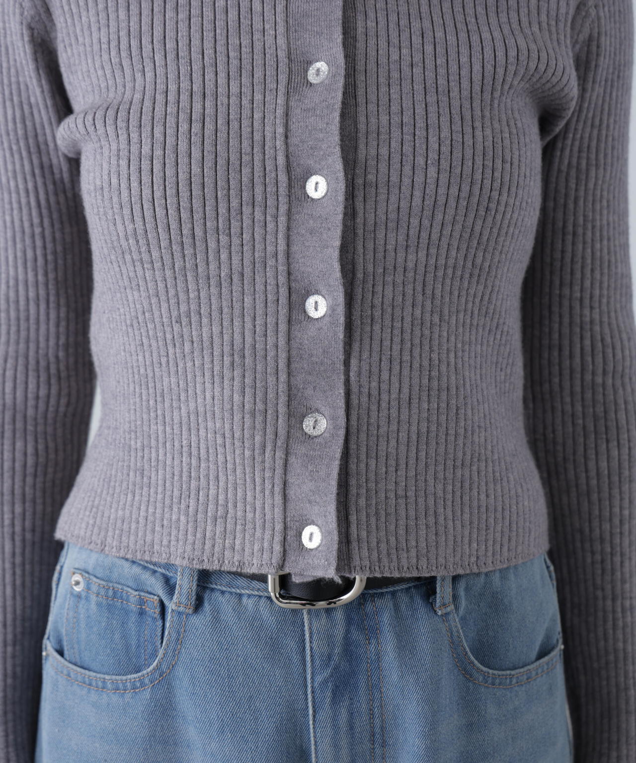 〈MFM〉きらきらボタン襟ニット