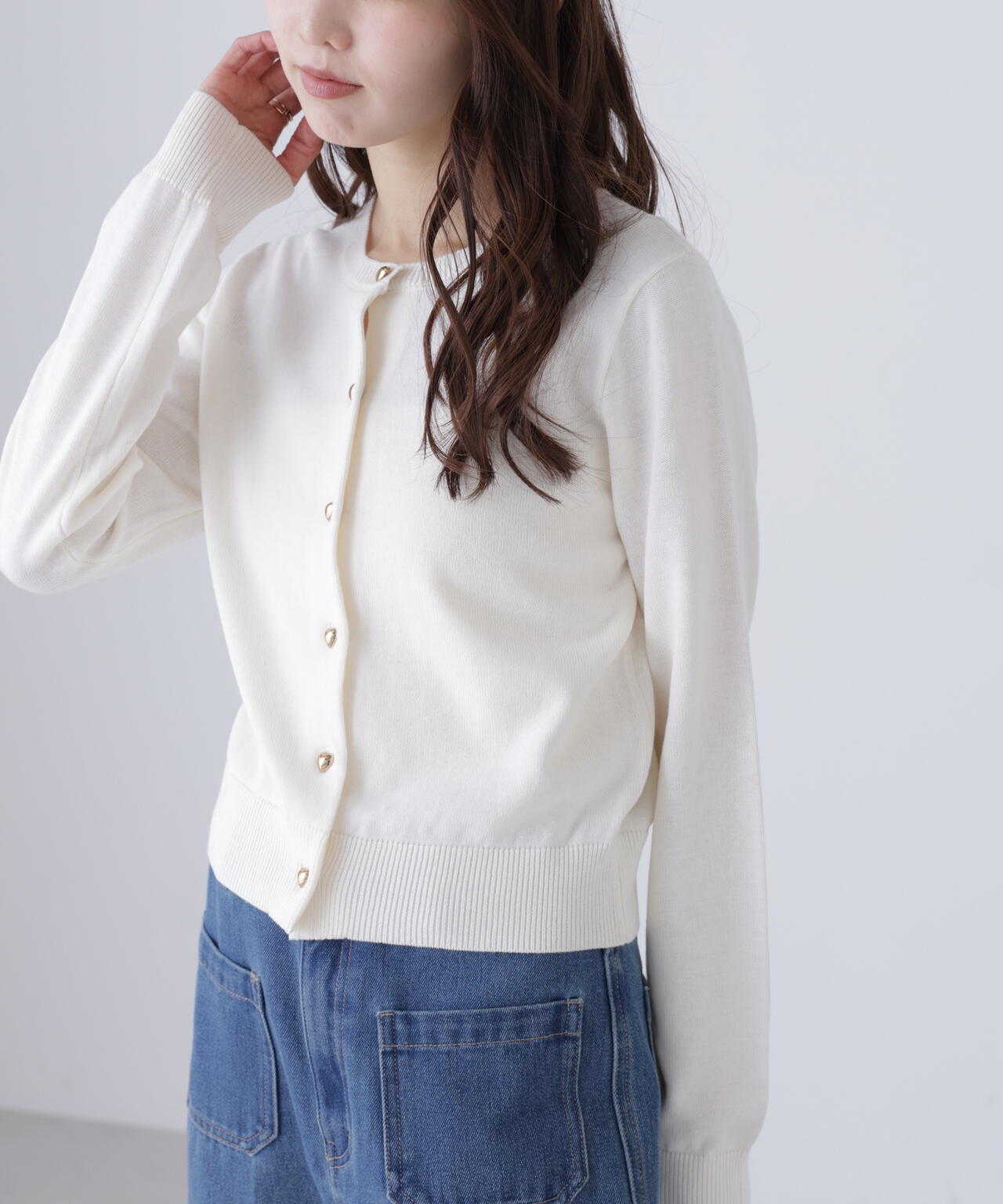 ハートボタンニットカーディガン