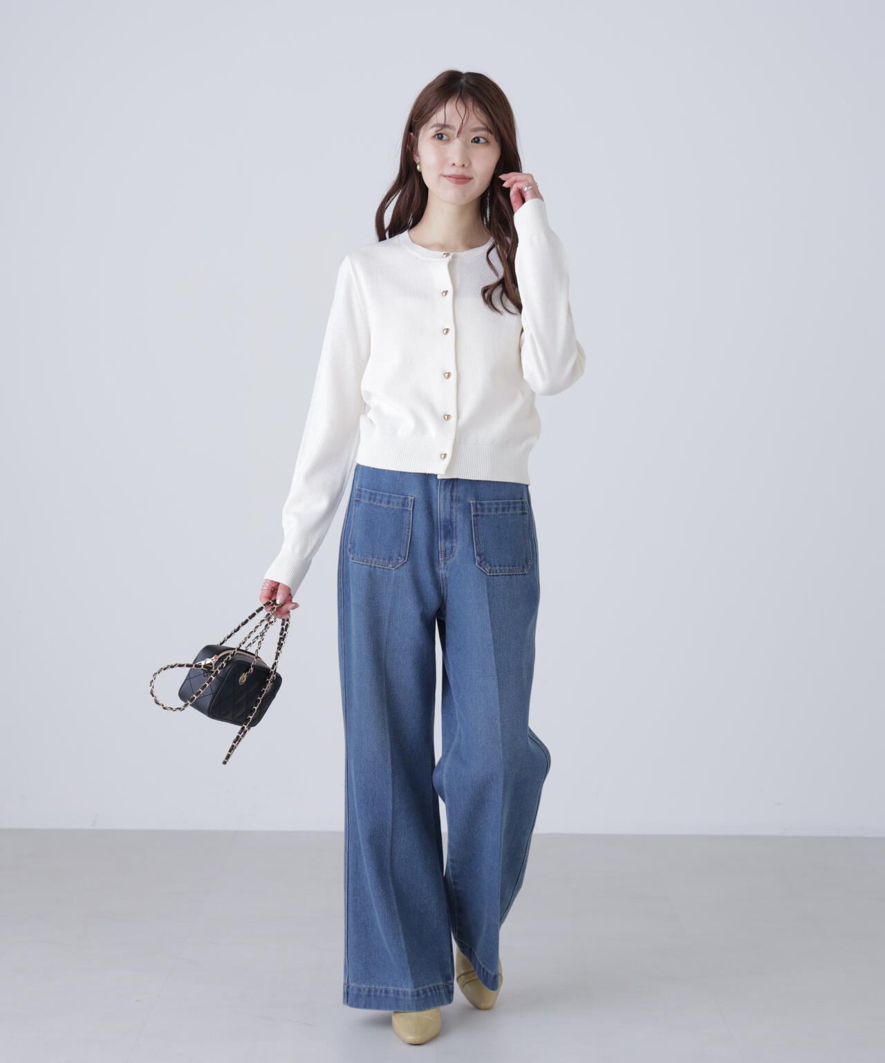 ハートボタンニットカーディガン