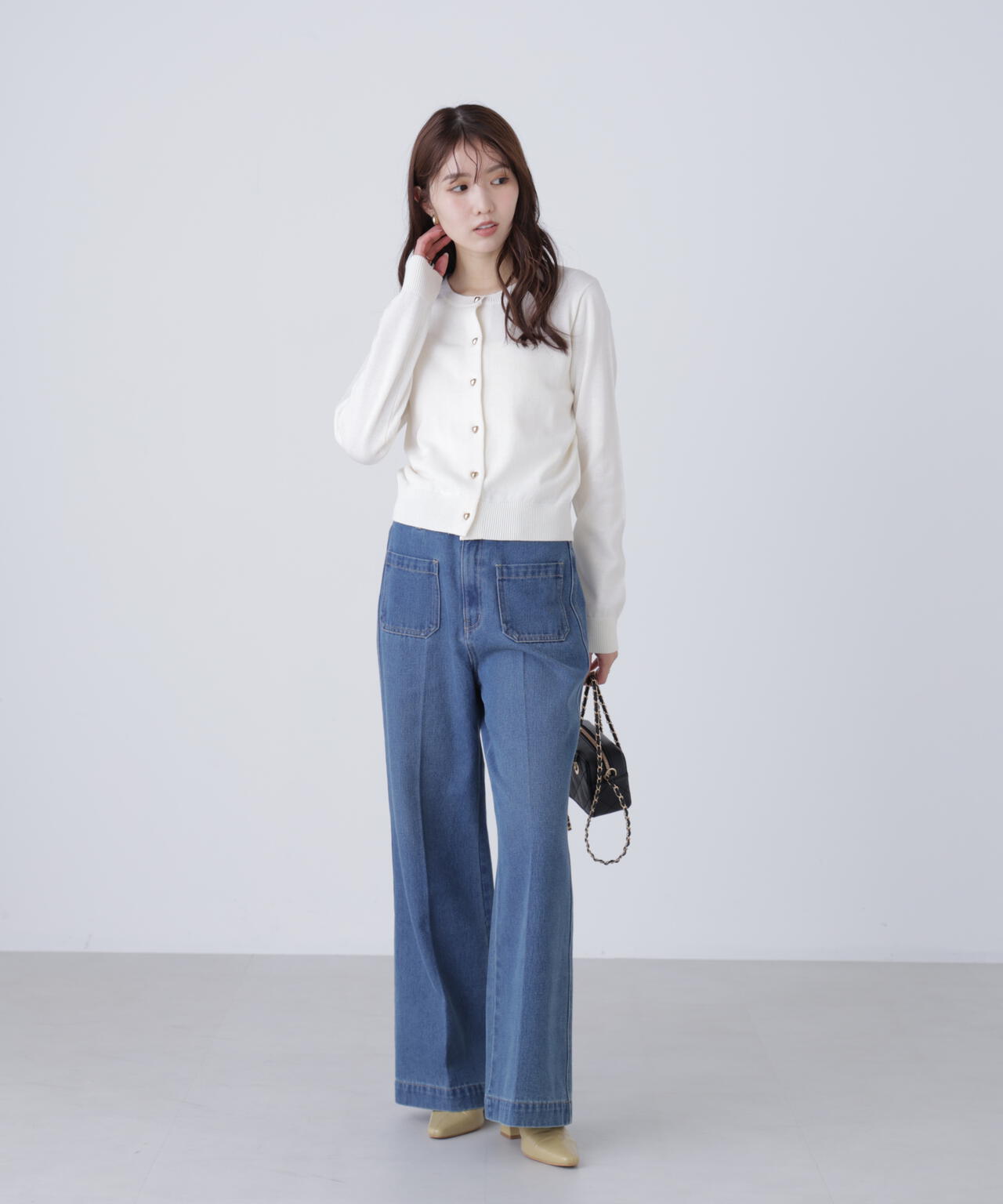 ハートボタンニットカーディガン