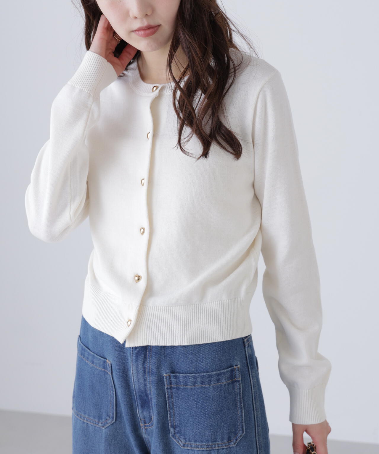 ハートボタンニットカーディガン