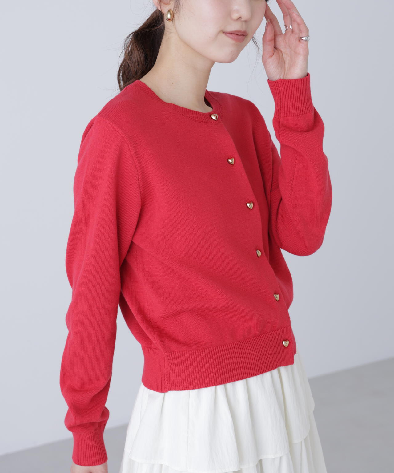 ハートボタンニットカーディガン
