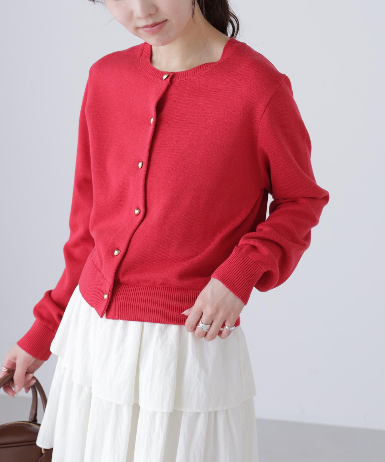 ハートボタンニットカーディガン