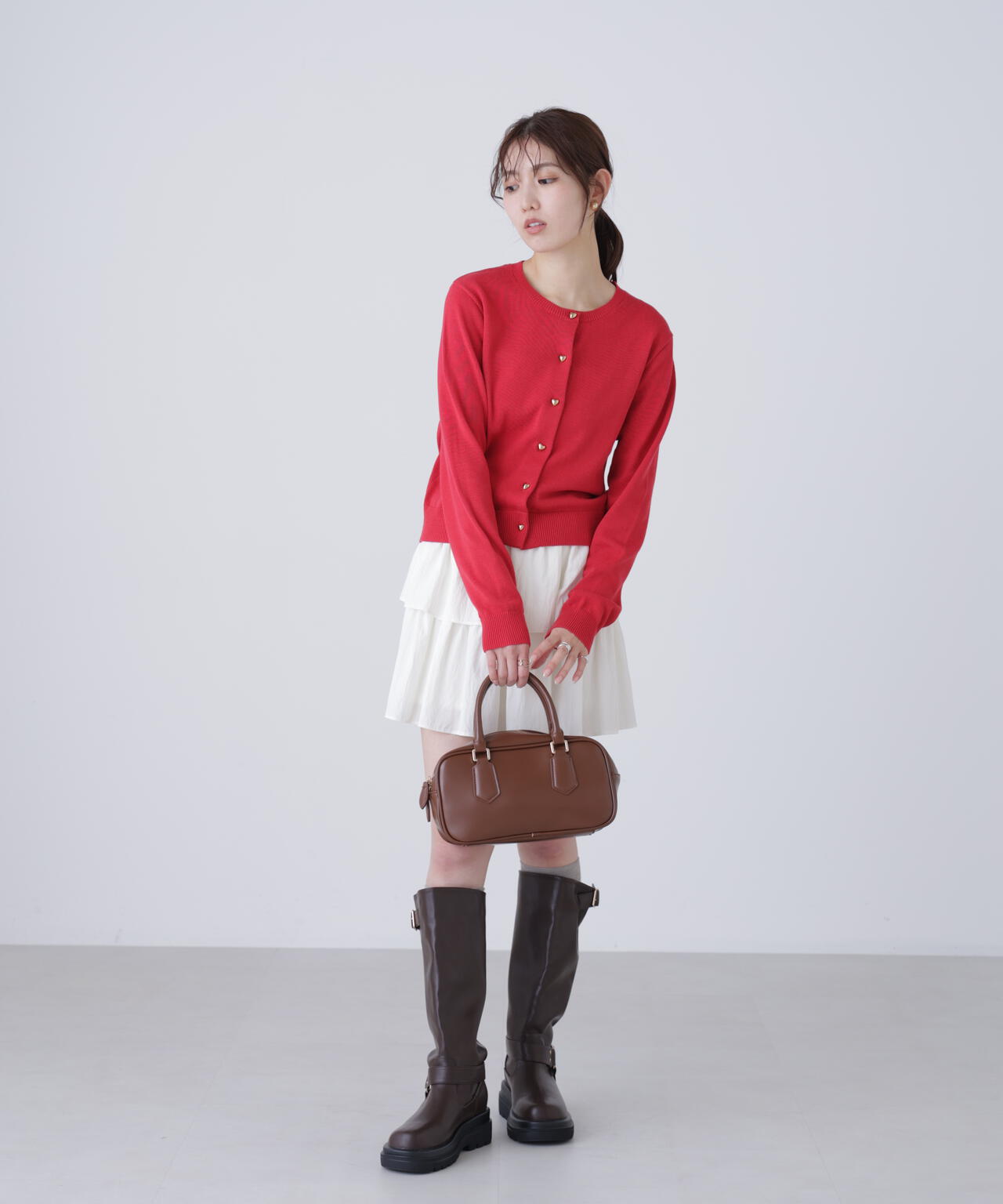 ハートボタンニットカーディガン