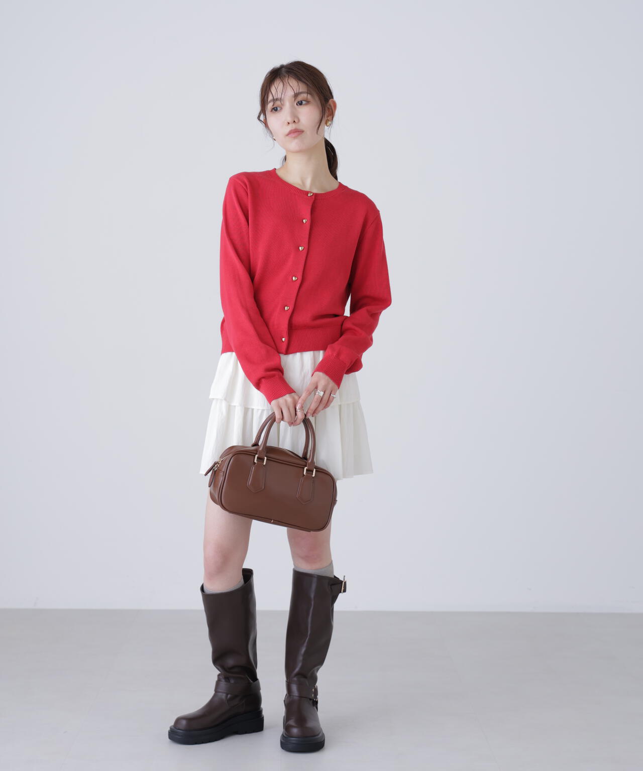 ハートボタンニットカーディガン