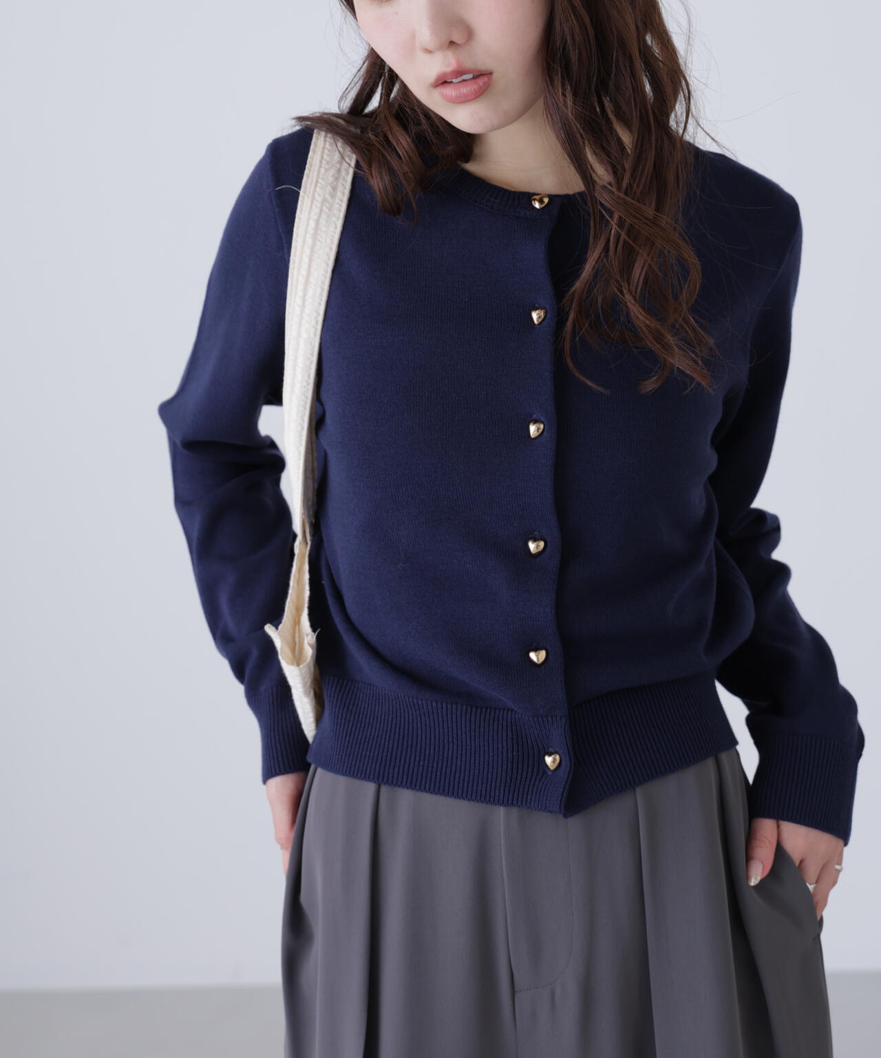 ハートボタンニットカーディガン