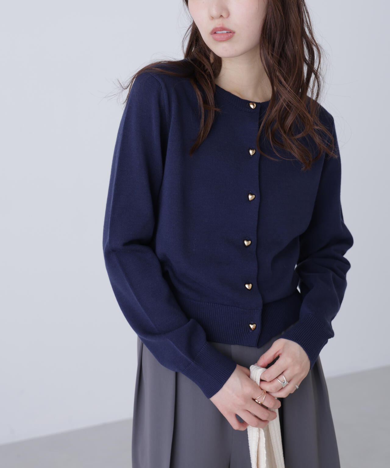 ハートボタンニットカーディガン