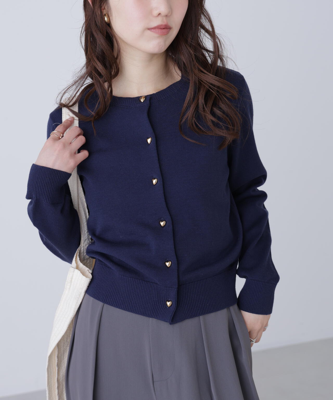 ハートボタンニットカーディガン