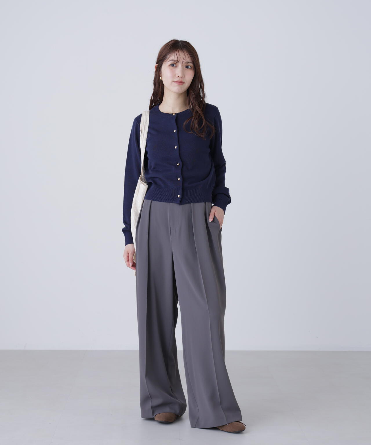 ハートボタンニットカーディガン