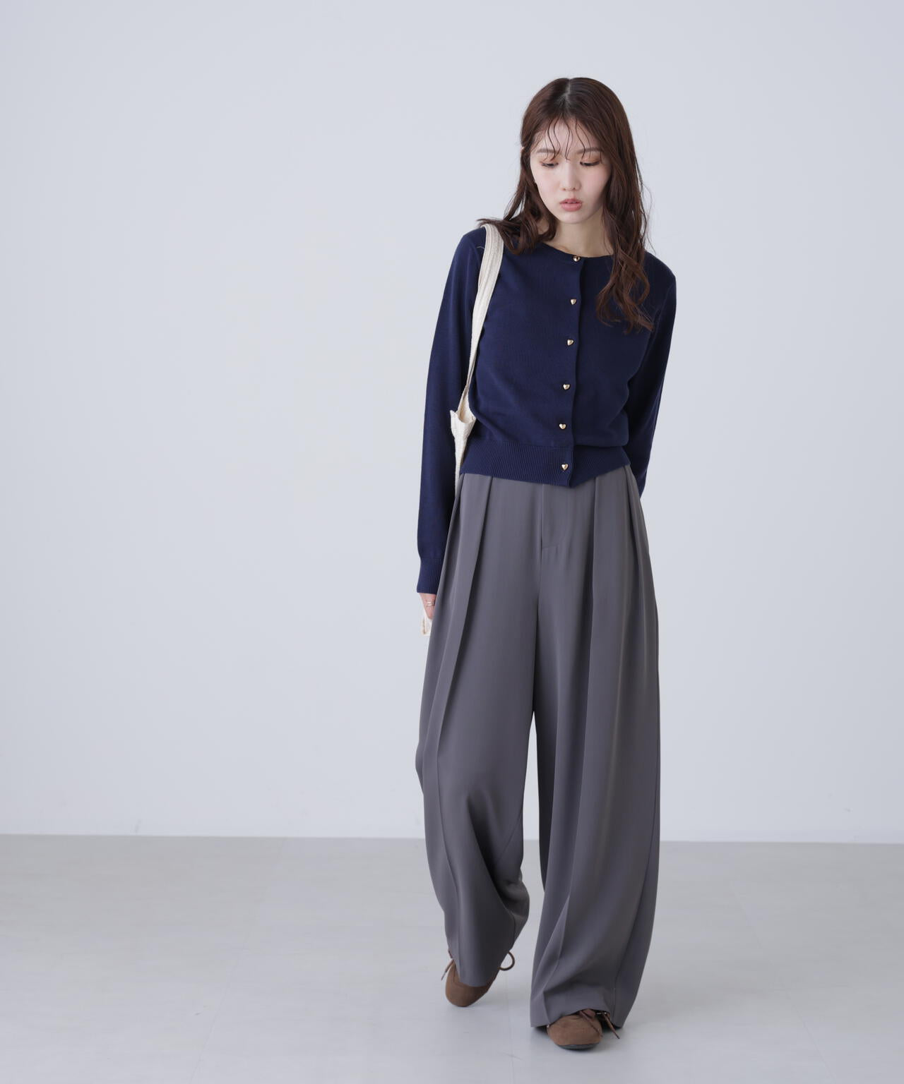 ハートボタンニットカーディガン