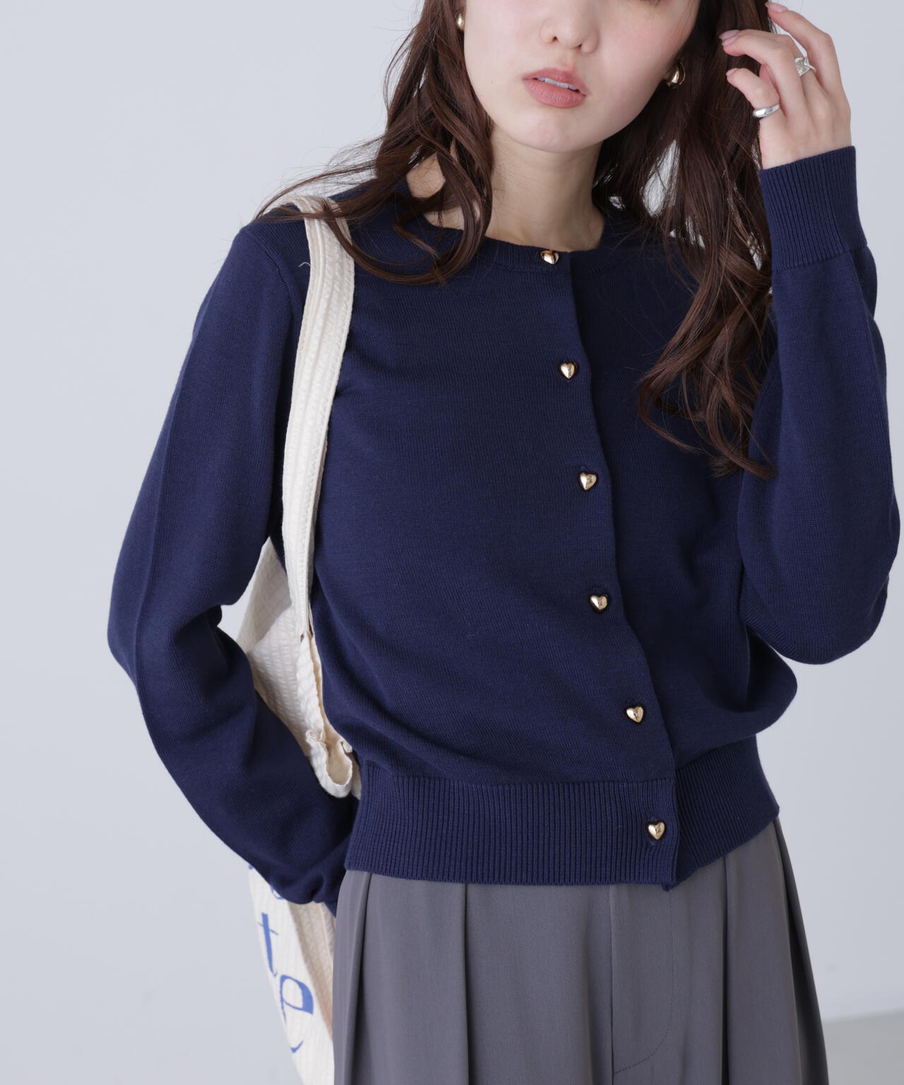 ハートボタンニットカーディガン