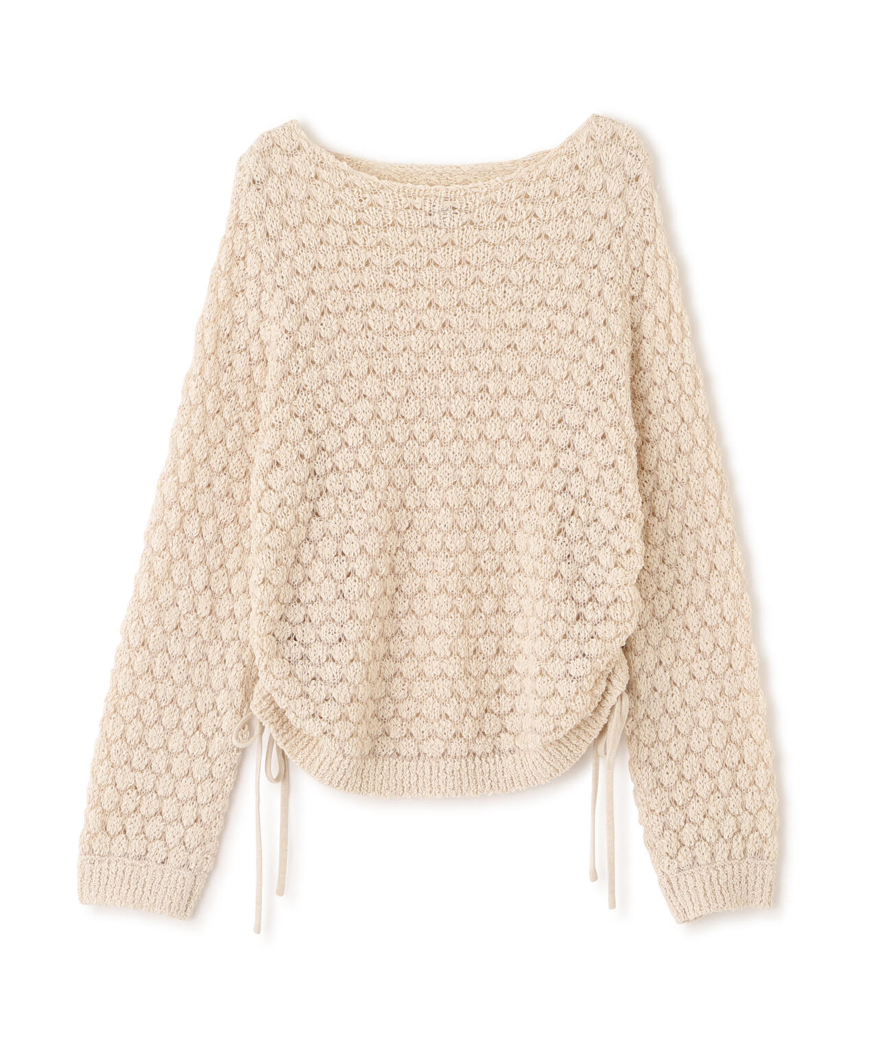 ポコポコワンショル脇ドロストオーバーニット