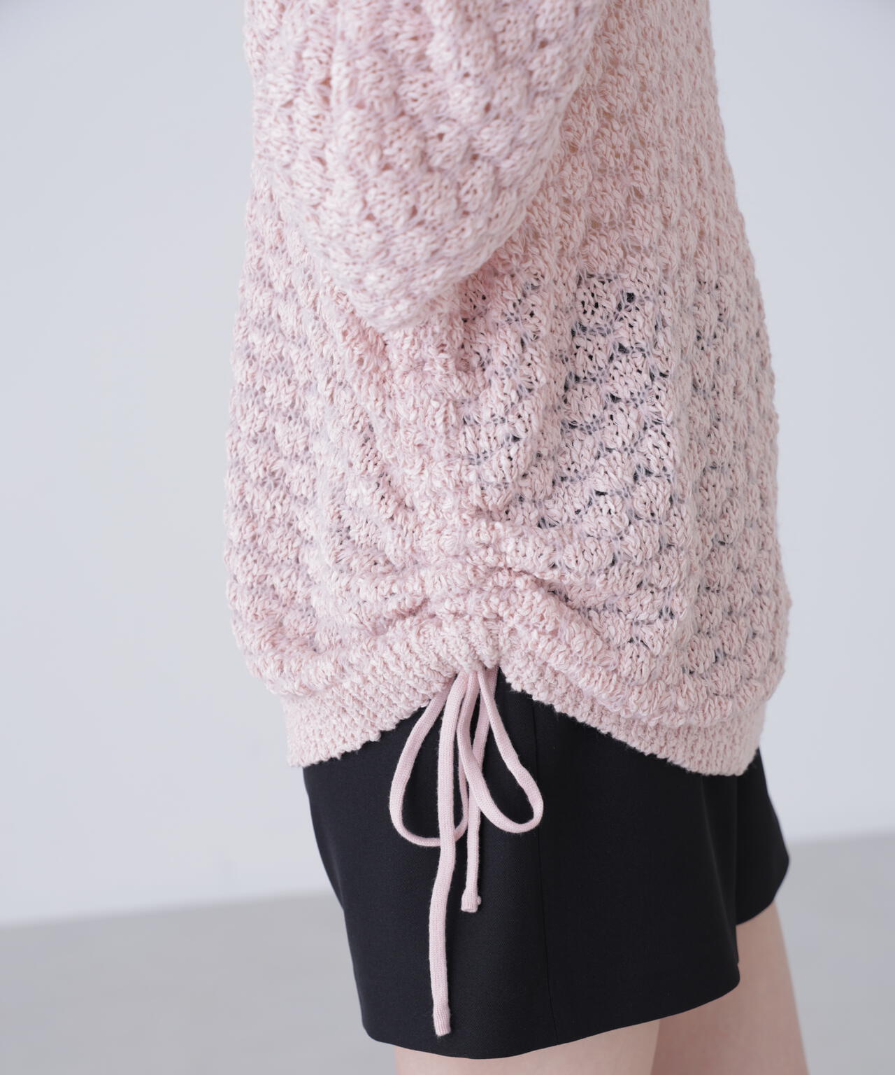 ポコポコワンショル脇ドロストオーバーニット