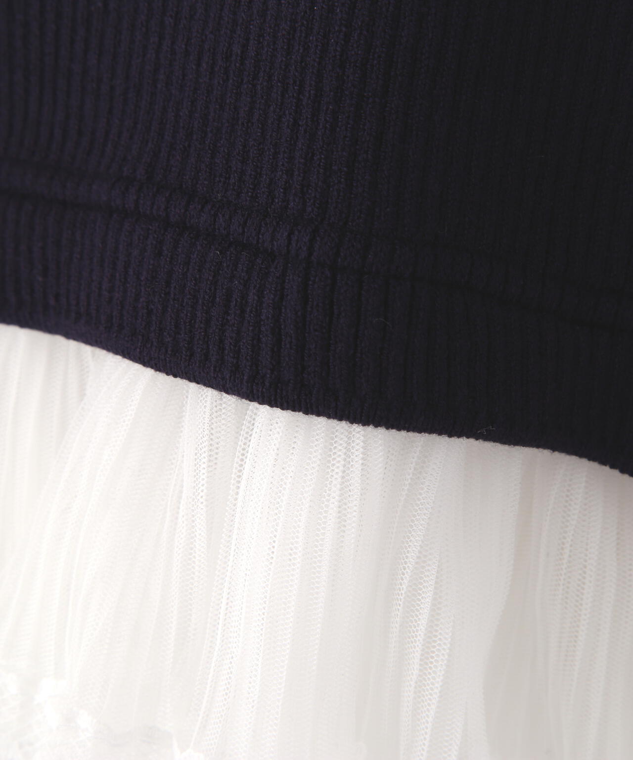 レイヤードデザインリブニット