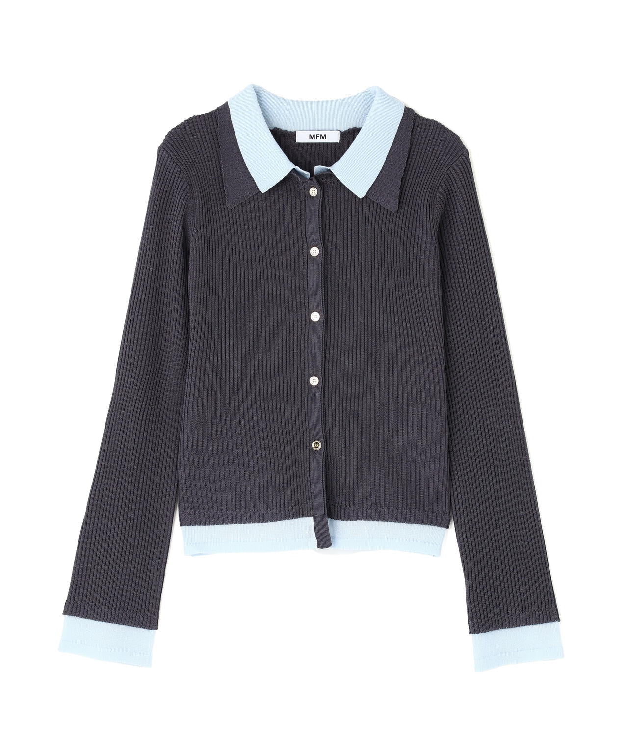 【RIO企画】レイヤー襟ポロリブニット〈MFM〉