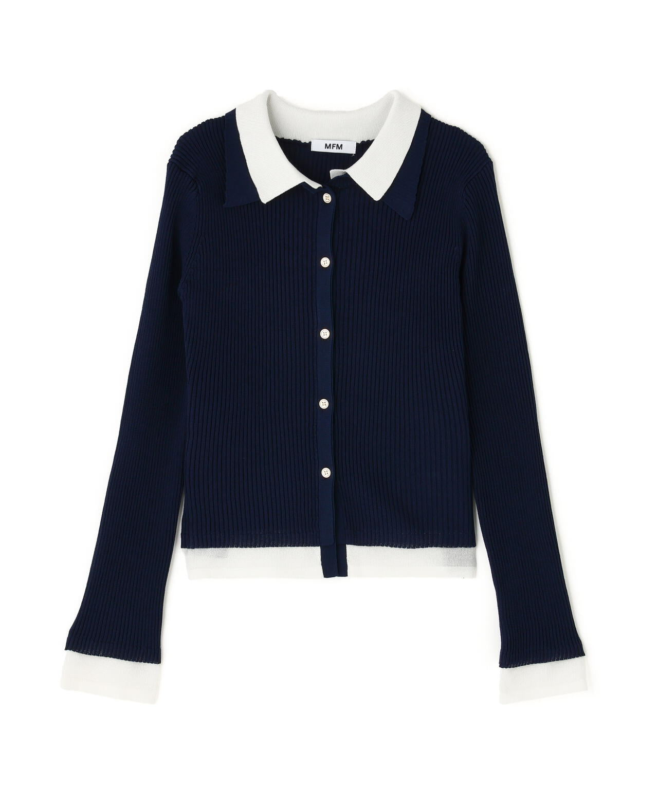 【RIO企画】レイヤー襟ポロリブニット〈MFM〉