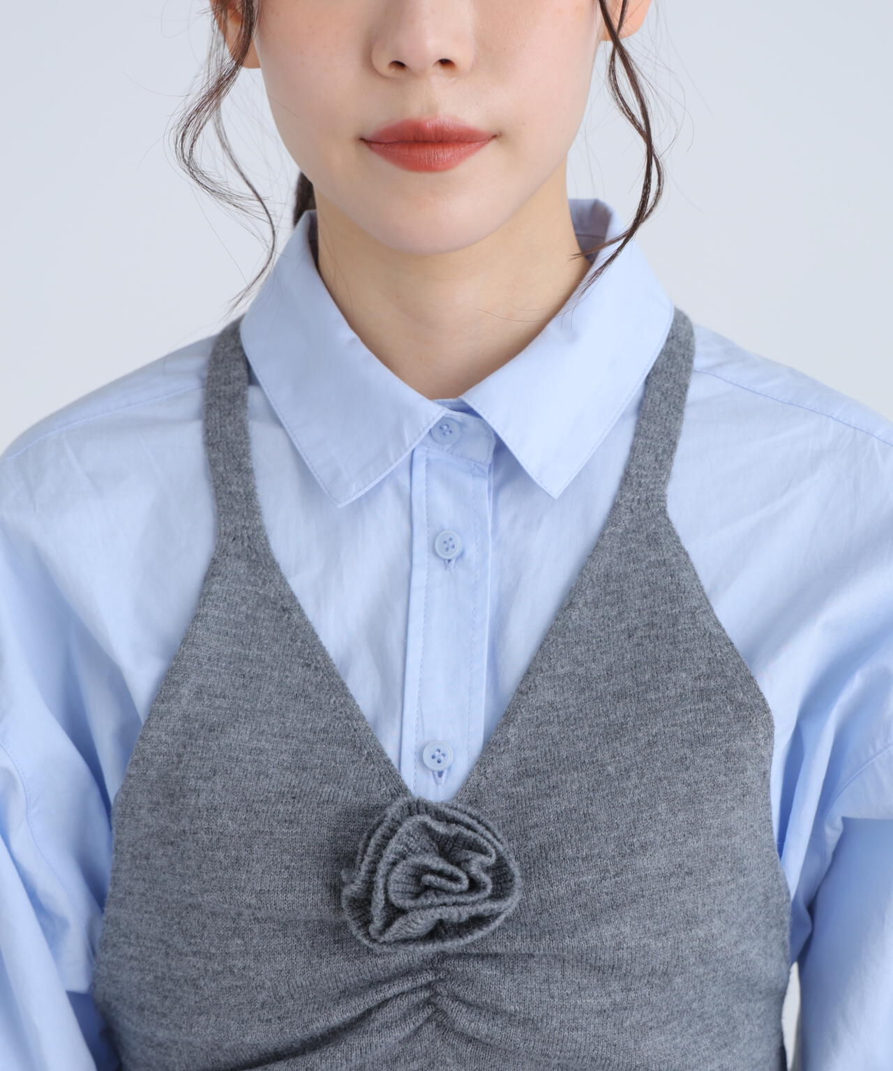 ホルターネックニットベスト