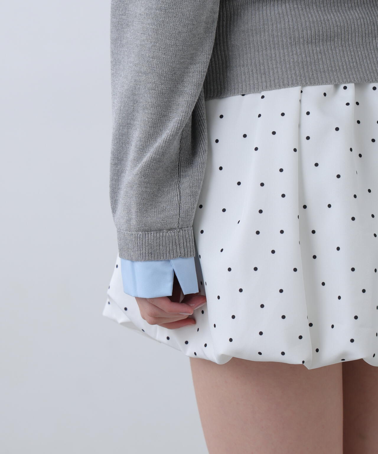 【WEB限定】シャツレイヤードクルーネックニット