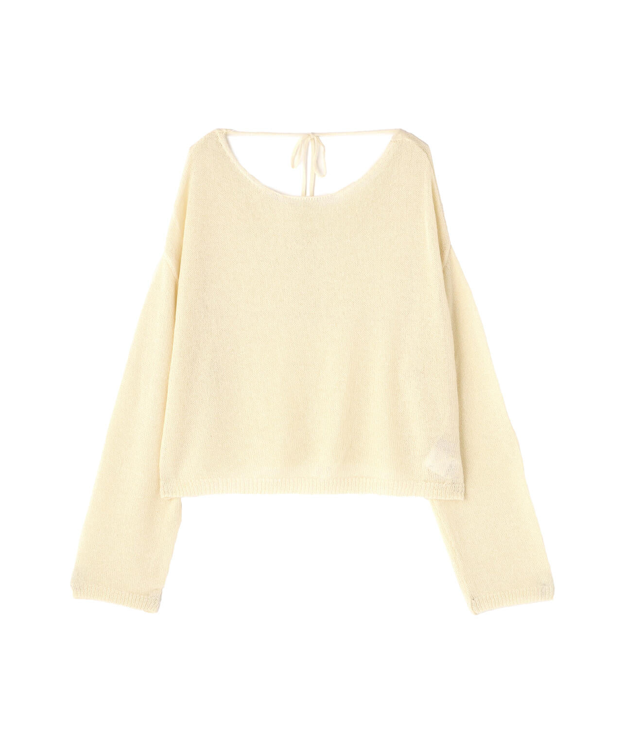 透かしあみ天竺短丈ニット