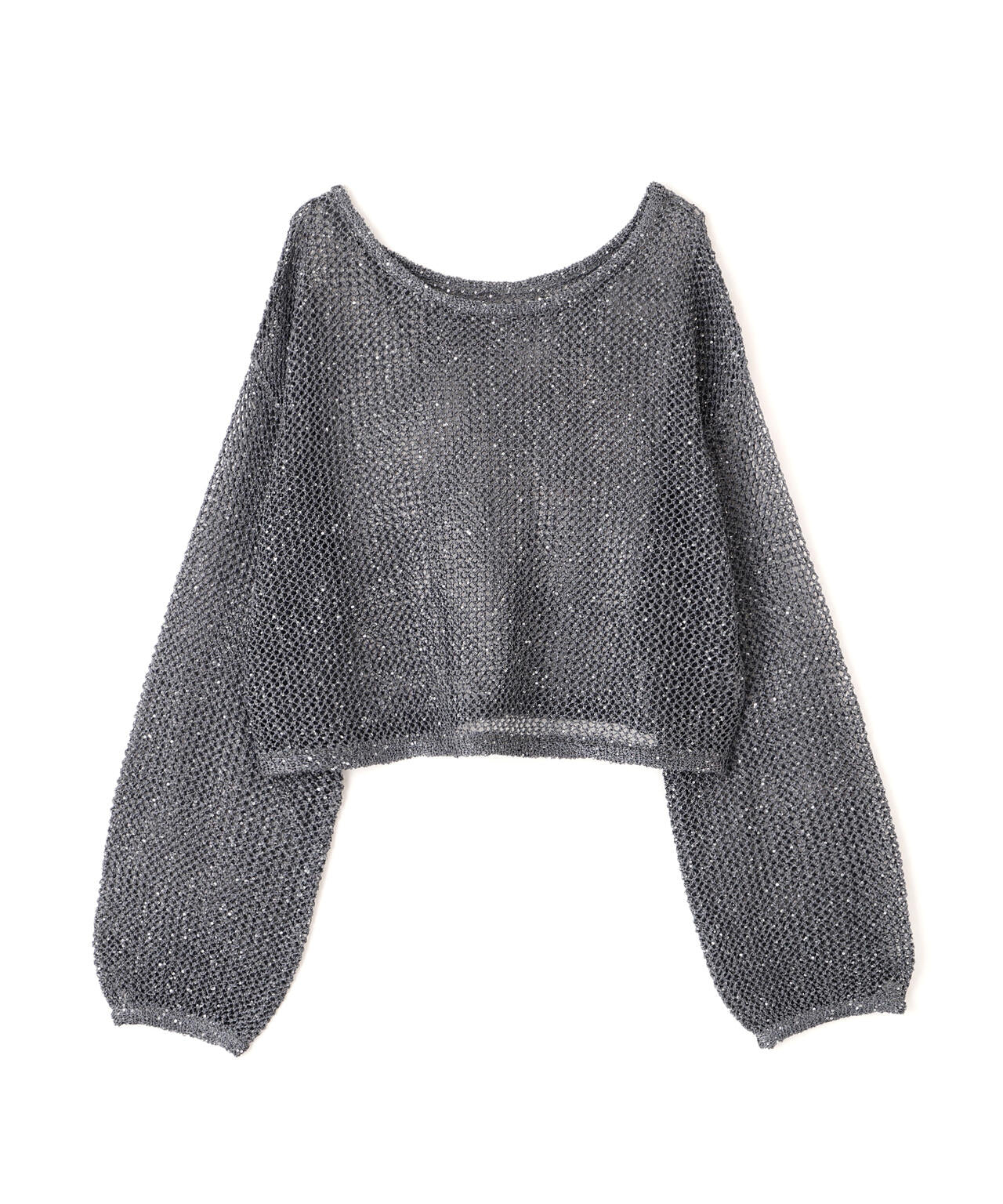 メッシュスパンコールニット