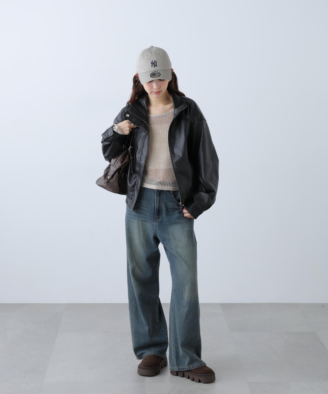 メッシュスパンコールニット