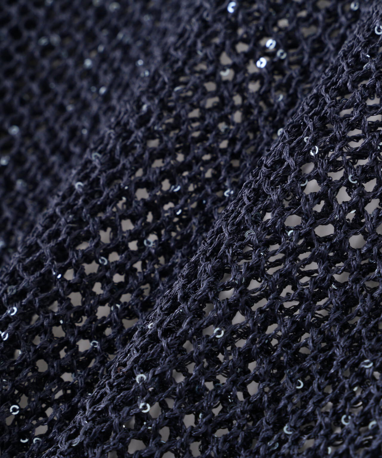 メッシュスパンコールニット