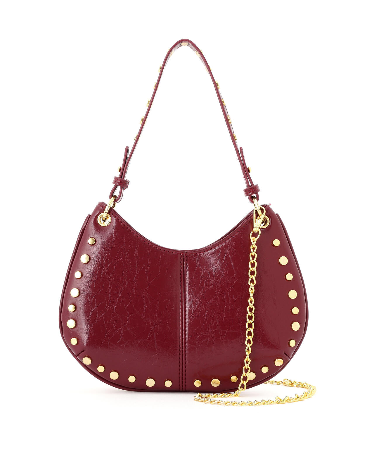 スタッズ付きショルダーバッグ