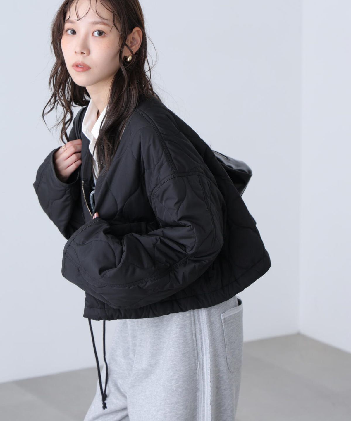 キルティングショートブルゾン