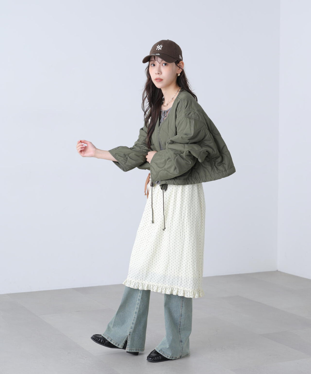 キルティングショートブルゾン