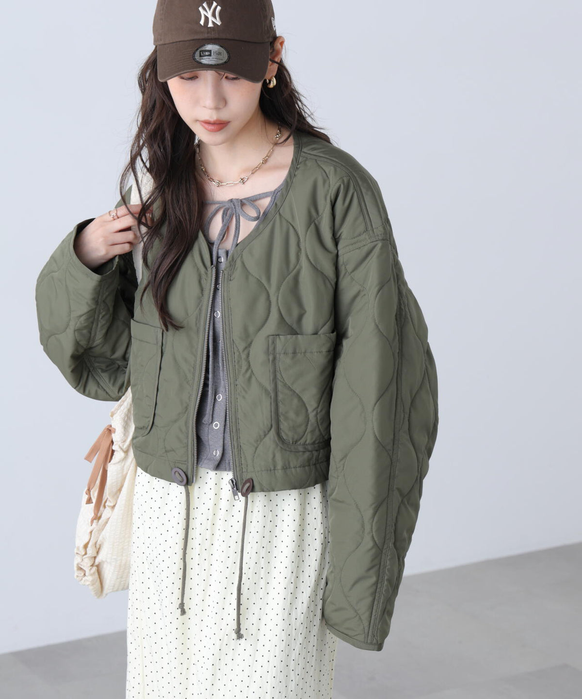 キルティングショートブルゾン