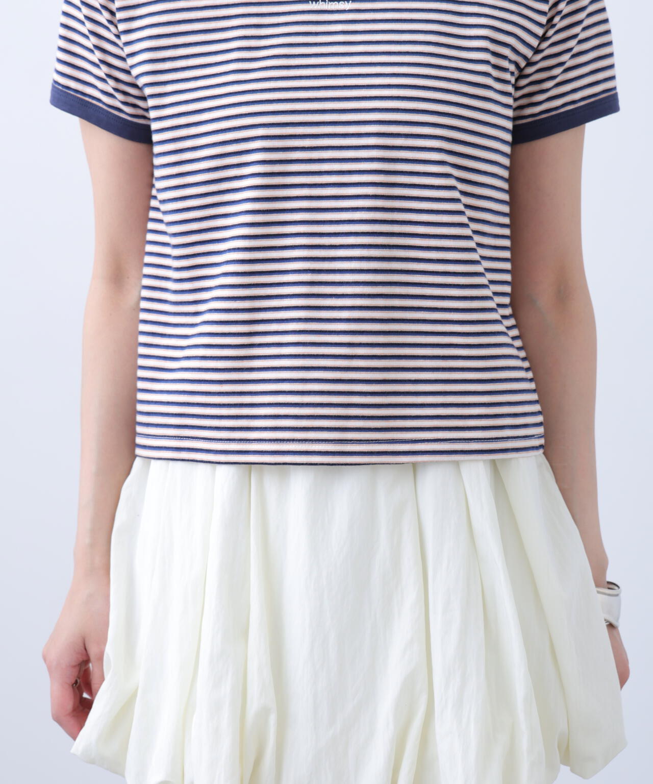 ロゴ刺繍リンガーTシャツ
