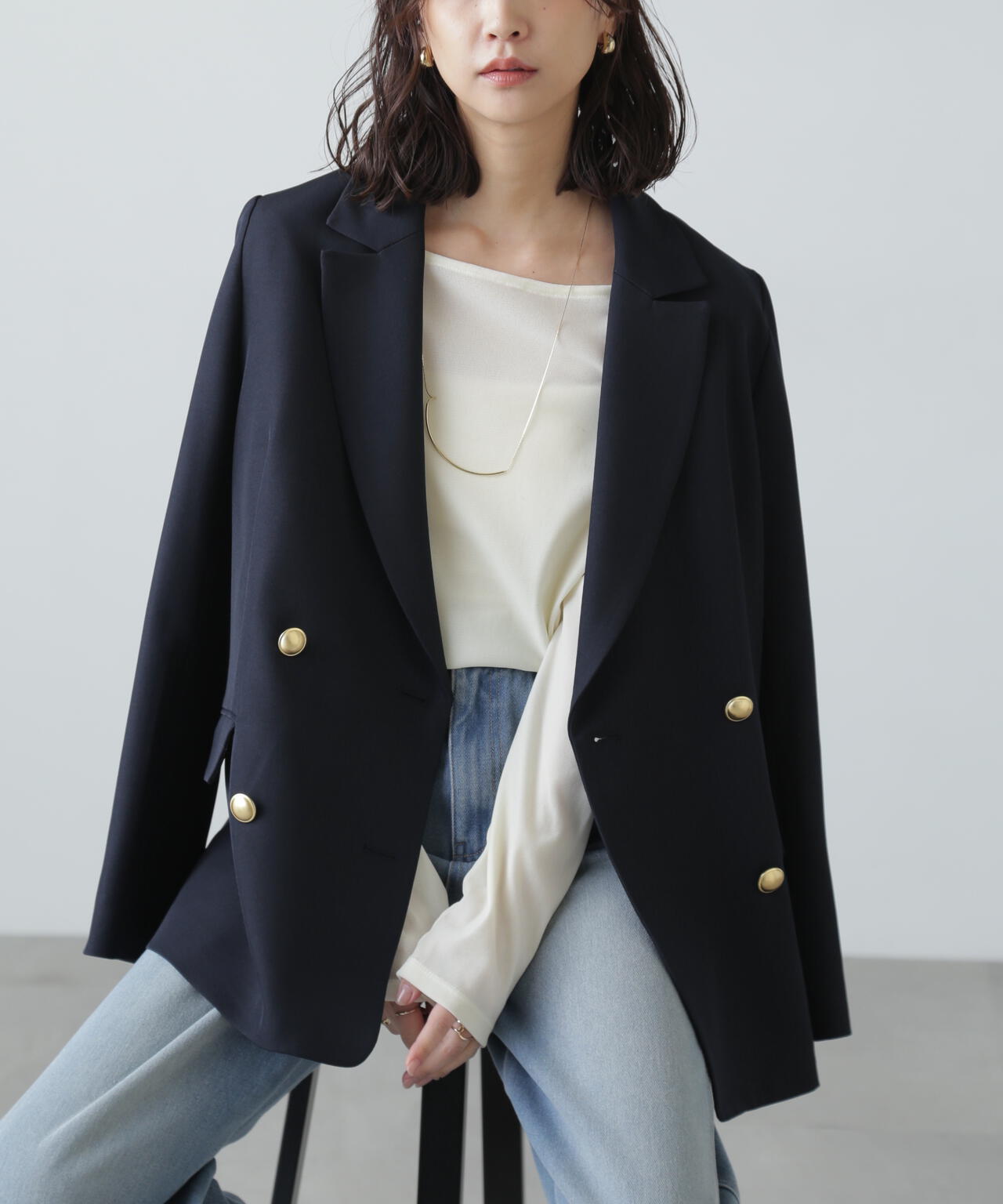 【ネイビー 追加生産予約】ダブルブレストジャケット