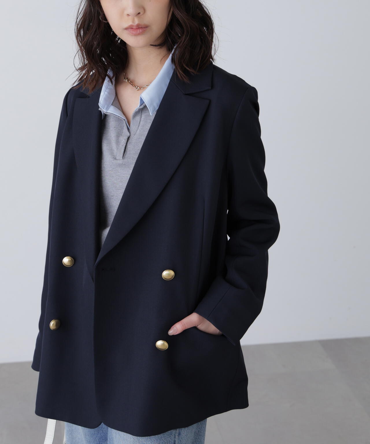 【ネイビー 追加生産予約】ダブルブレストジャケット