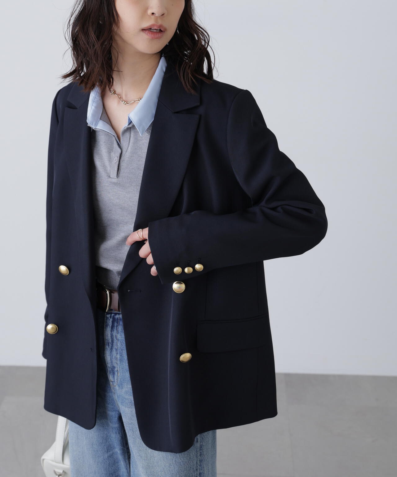 【ネイビー 追加生産予約】ダブルブレストジャケット