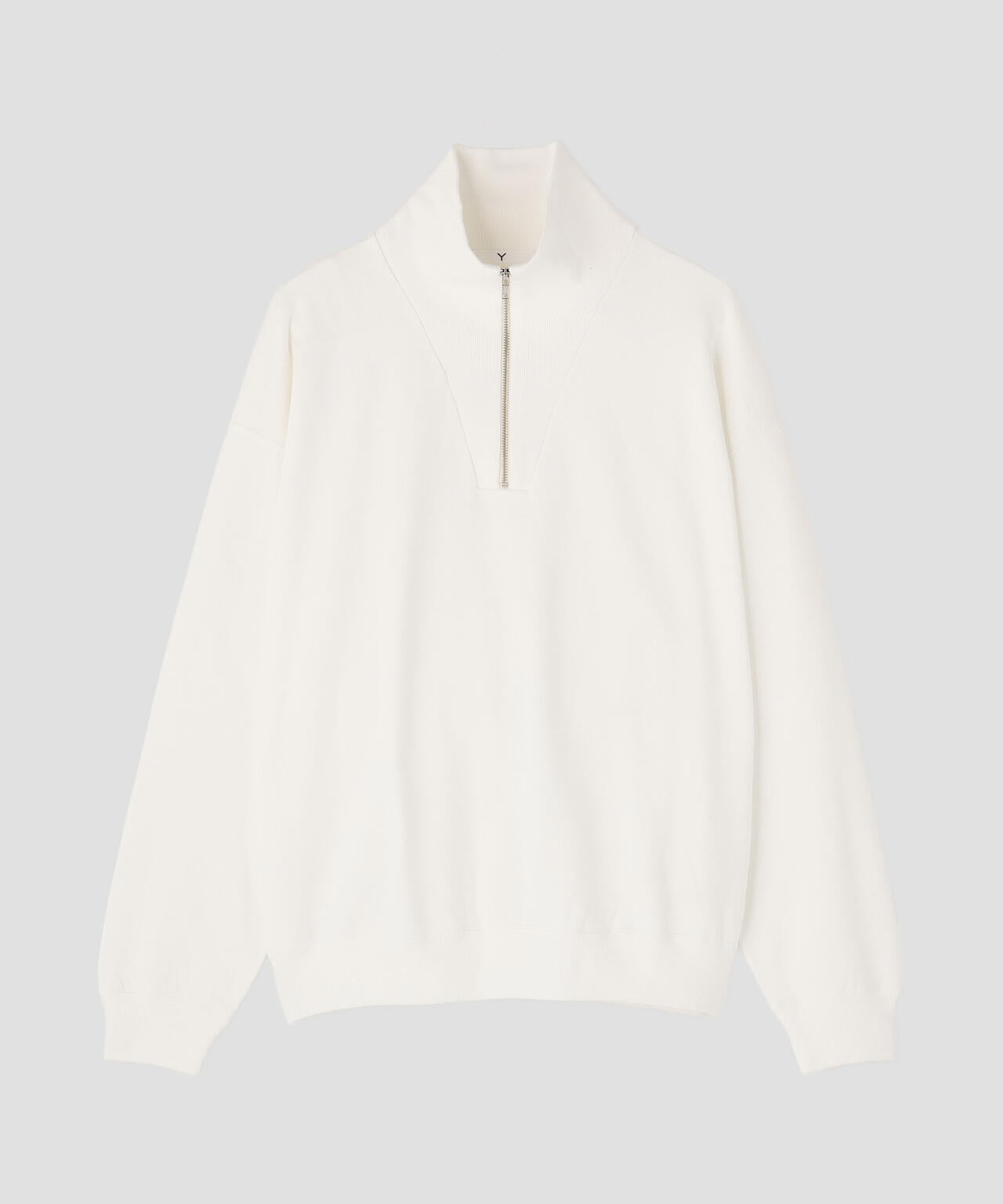Y / ORGANIC COTTON BLEND HEAVY WEIGHT FLEECE HALF ZIP
